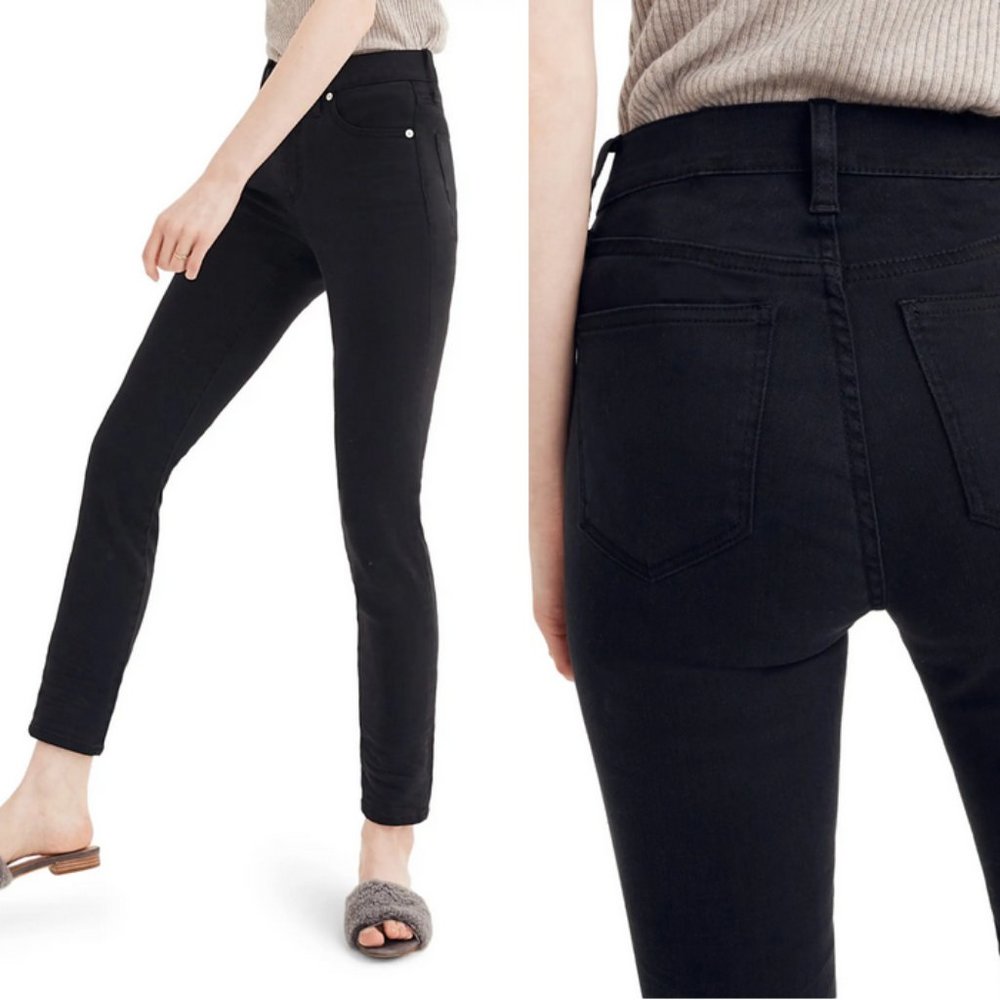 Madewell 9" High Riser Skinny Jeans in Lunar Wash Women's Size 28 Denim Black